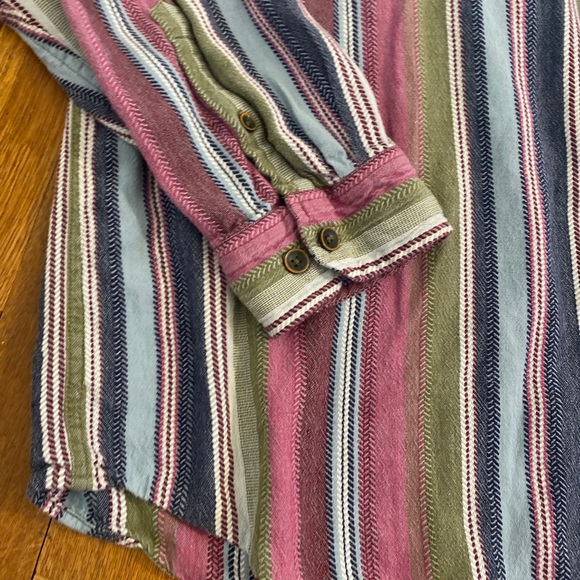 The Territory Ahead Southwestern Textured Cotton Striped Shirt Men’s XXL. - Picture 6 of 14